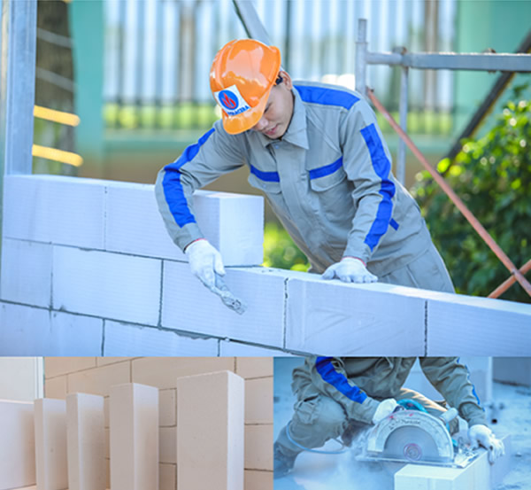 xây nhà bằng gạch siêu nhẹ