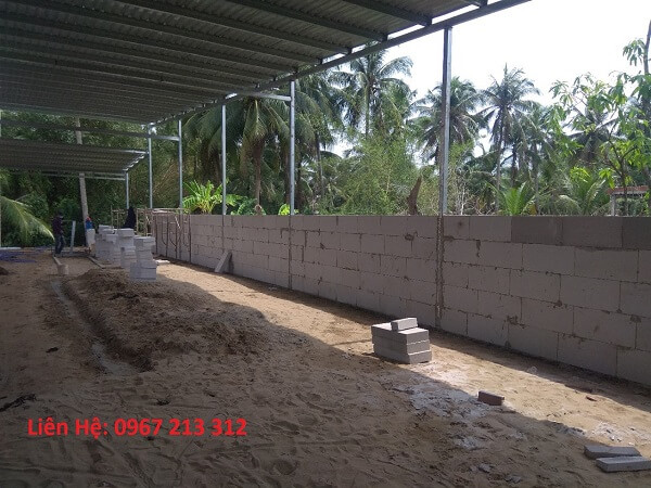 Gạch bê tông nhẹ xây nhà tiền chế