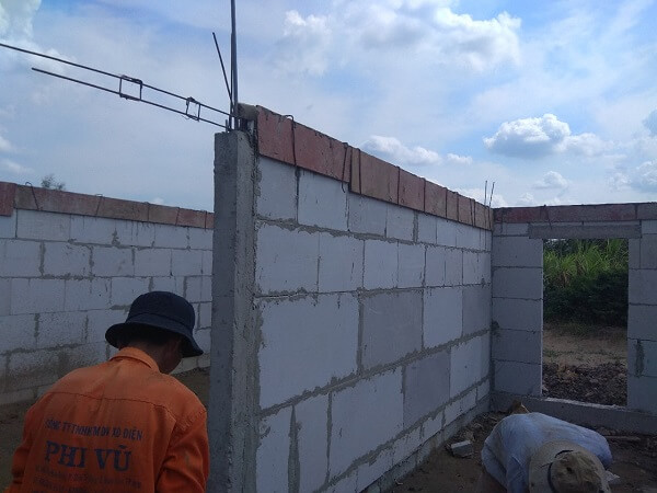 Xây nhà trọ bằng gạch bê tông nhẹ