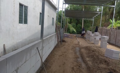 Hình ảnh gạch bê tông nhẹ xây nhà tiền chế chân thực