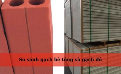 Bảng so sánh gạch bê tông và gạch đỏ qua thông số, tính năng, ứng dụng